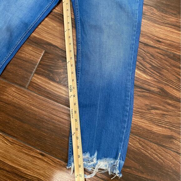 Zara 6‎ Cropped Jeans Raw Hem Casual Basic Medium Wash - Picture 5 of 5